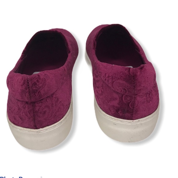 NWT J/Slides Burgundy Velvet Slip-on Sneakers - Picture 5 of 6